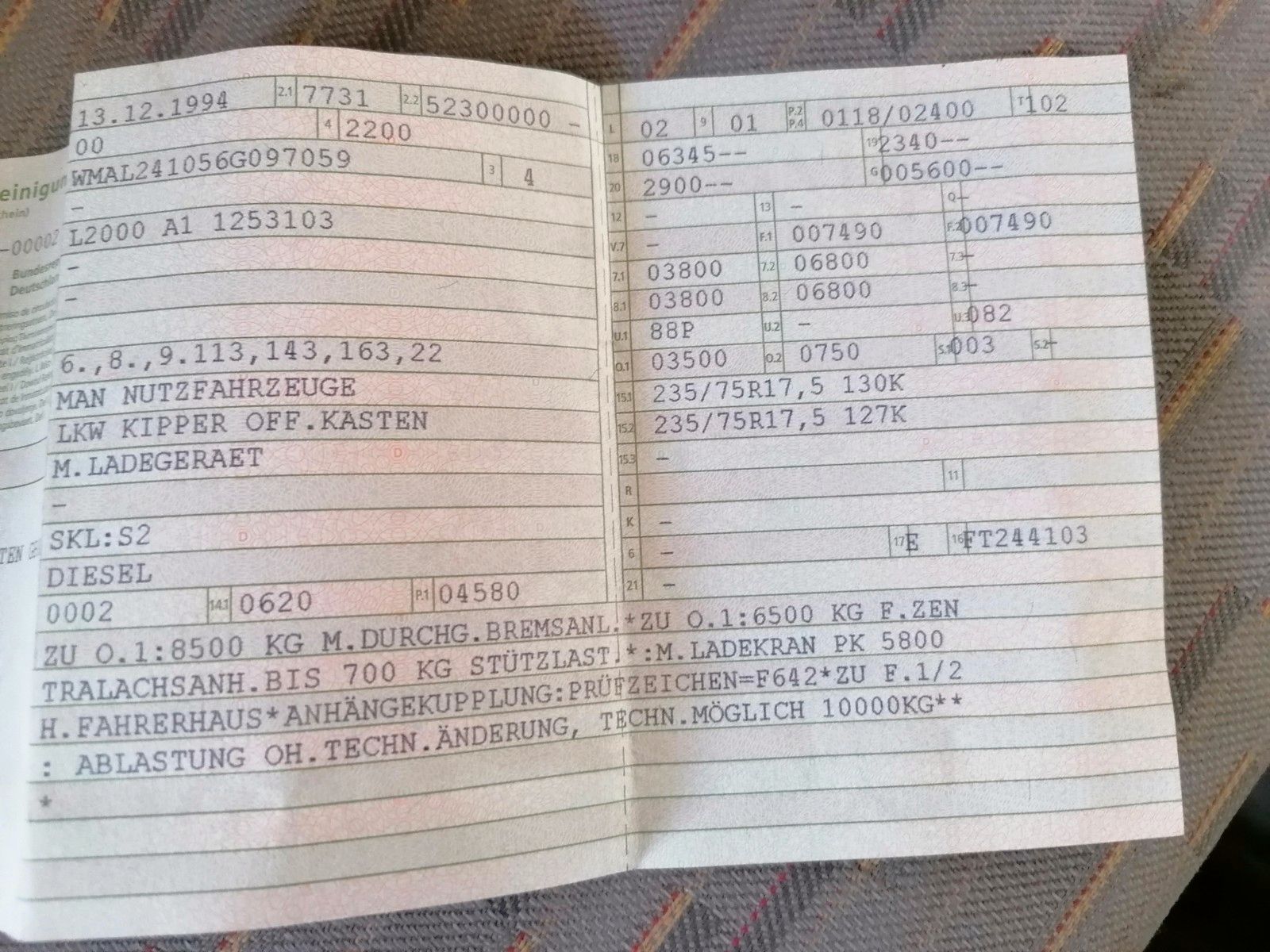 MAN L2000 8.163 / 10.163 Kipper m. Kran - Photo 14